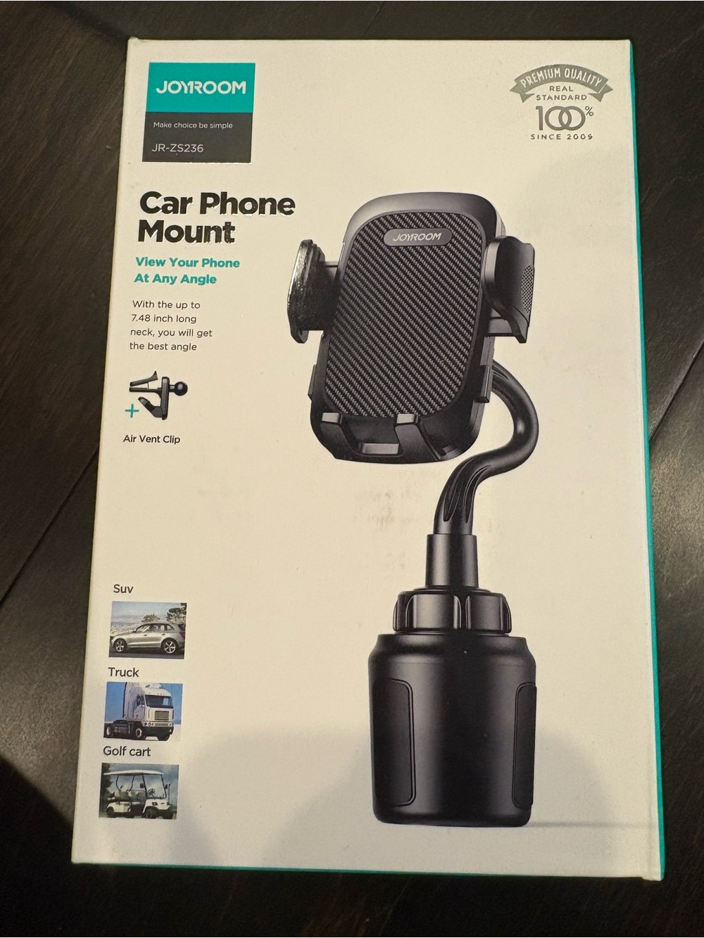 New  JOYROOM Car Phone Mount – Cup Holder & Air Vent – JR-ZS236